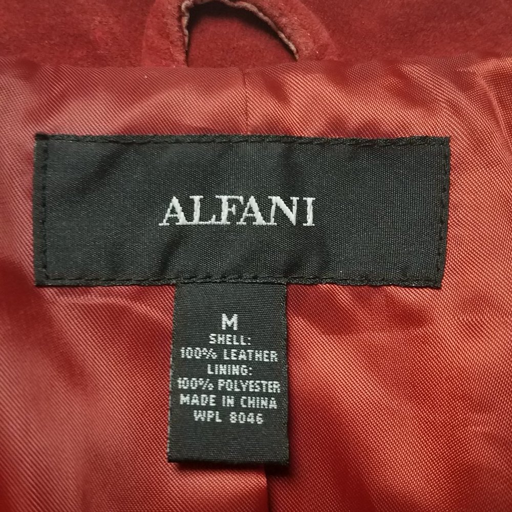 Alfani Genuine Leather Suede Rust Leather Jacket - Picture 3 of 8